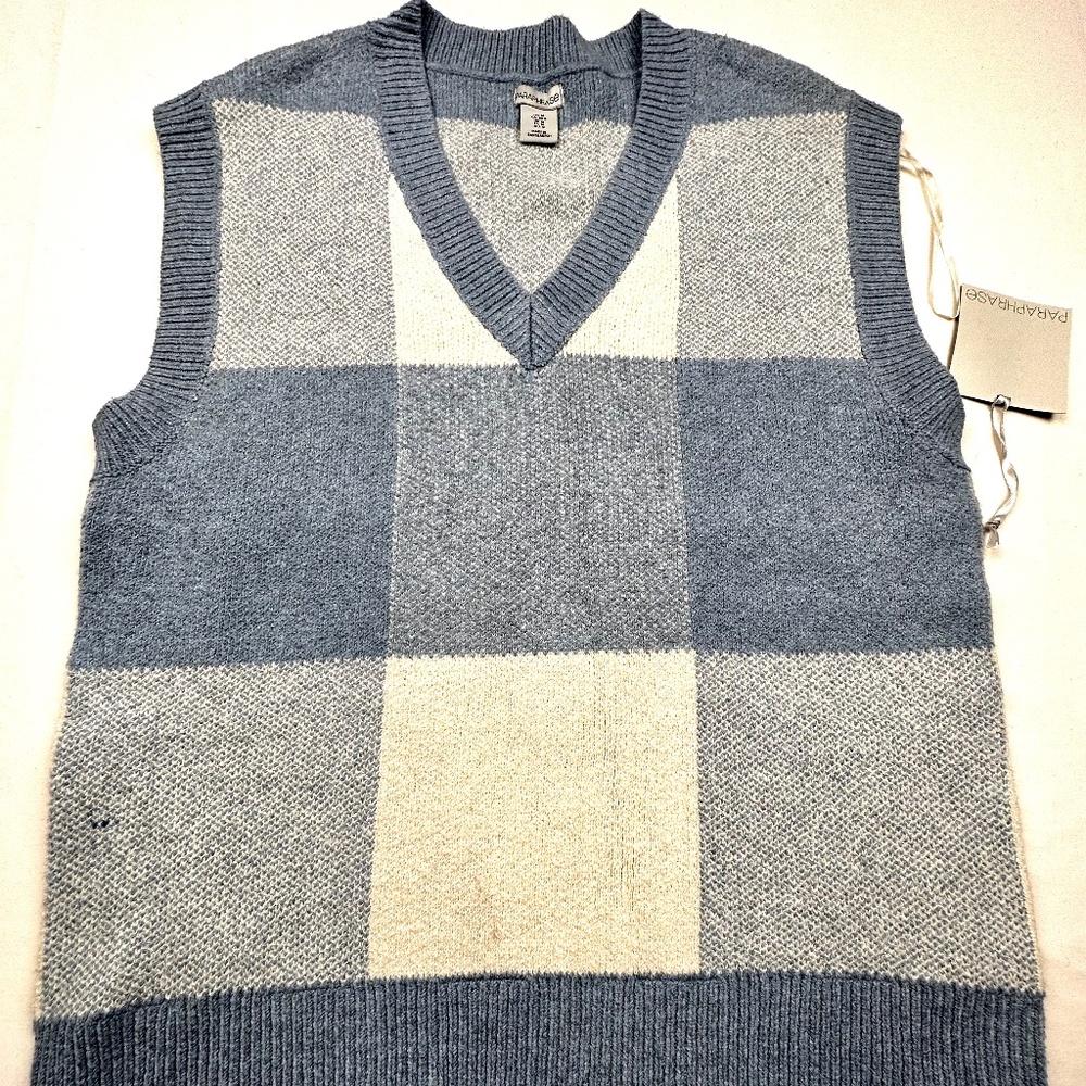 Paraphrase checked Sweater Size M vest brand new